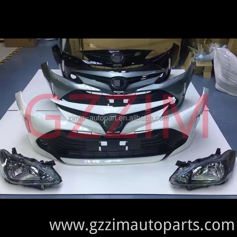 Car Parts Accessories Body Kit Auto Front Bumper Head Light used for Toyotaa yaris Vios 2014 Up To 2018